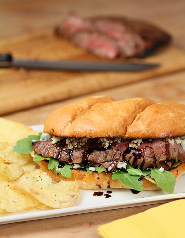 Balsamic and Blue Cheese Steak Sandwich