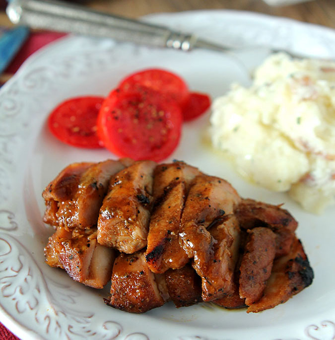 Barbecue Chicken with Peach Barbecue Sauce