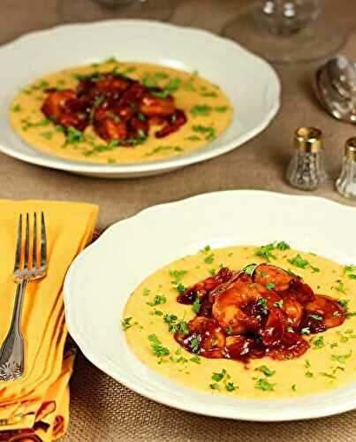 Barbeque Shrimp with Cheese Grits