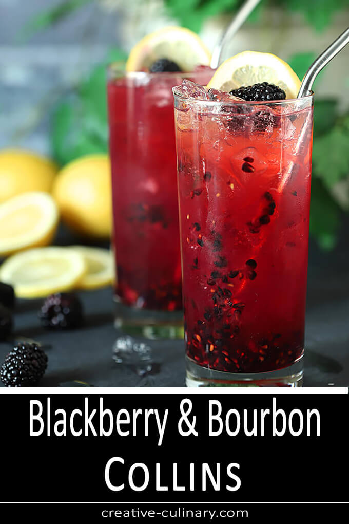Blackberry Collins with St. Germain Liqueur Cocktail