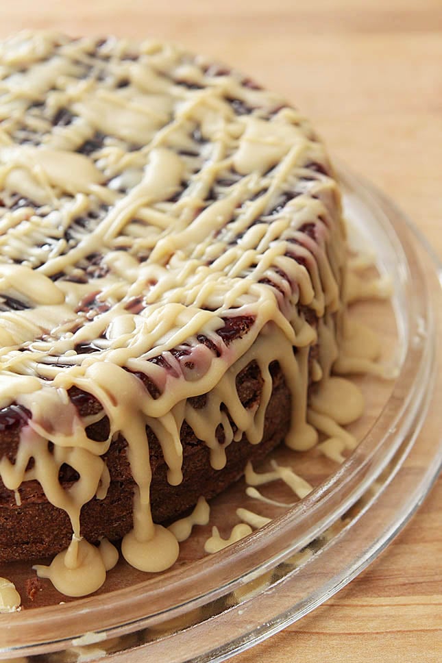 Blackberry Jam Cake with Caramel Frosting