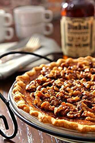 Bourbon Pumpkin Pie with Toasted Walnuts