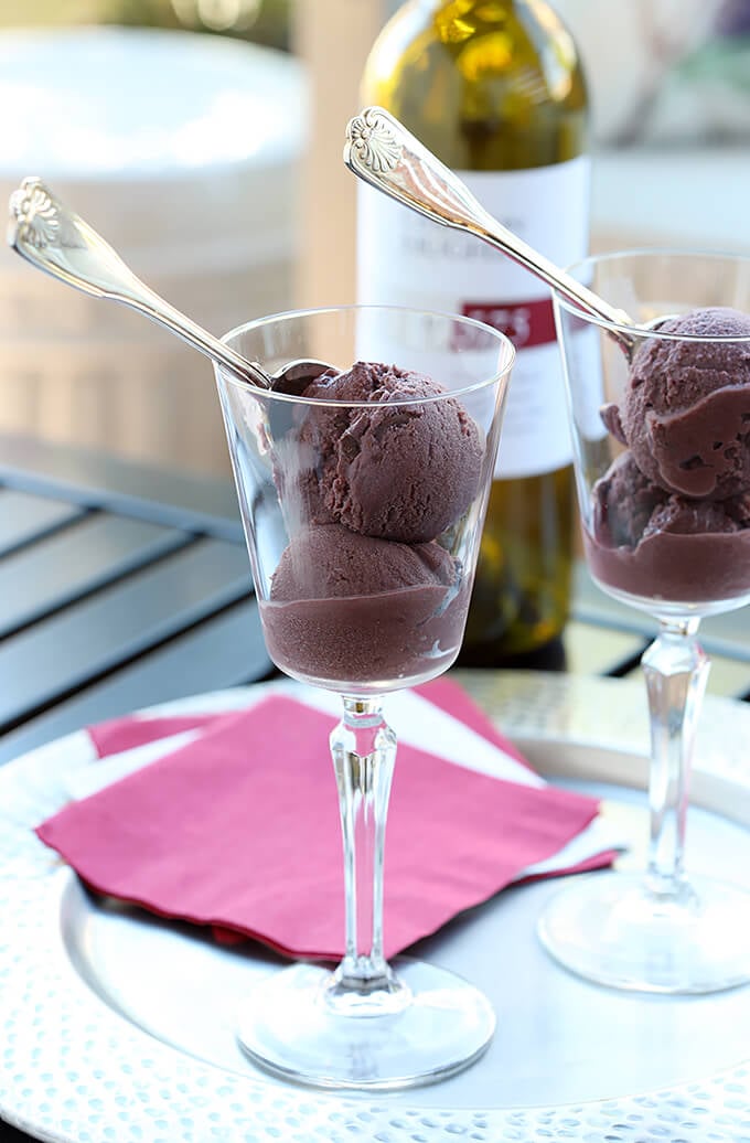 Cabernet Gelato with Chocolate Shards