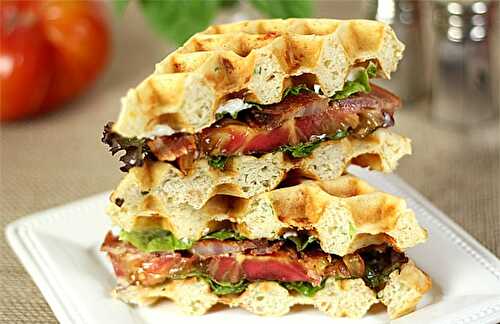 Cheesy Waffle BLT Sandwiches