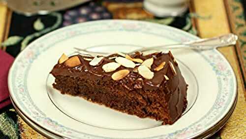 Chocolate Almond Cake with Sour Cream Frosting