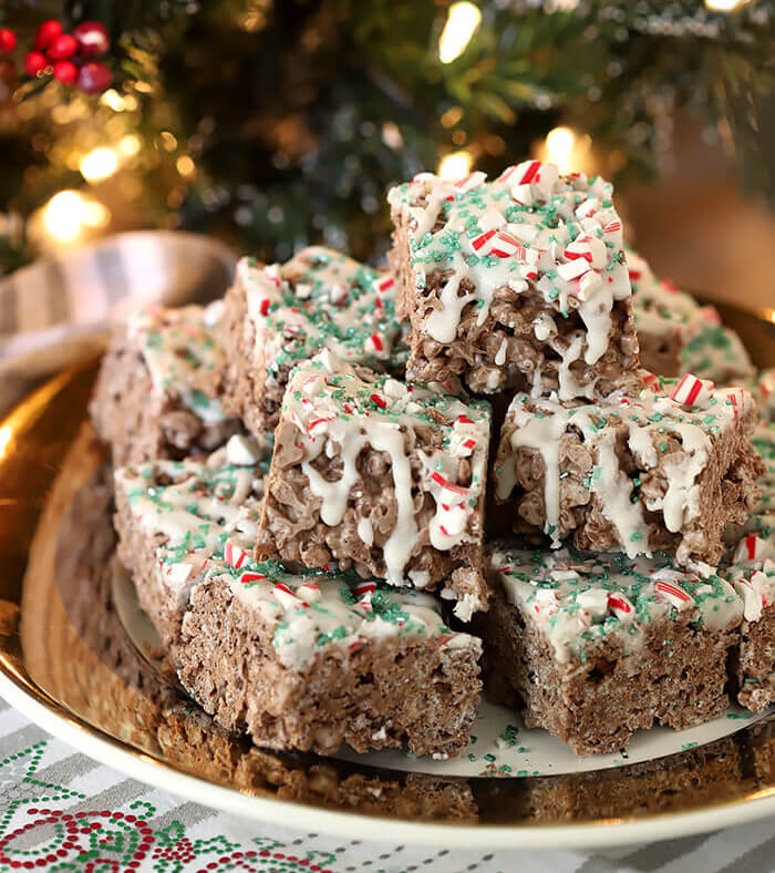 Chocolate Mint Rice Krispie Treats