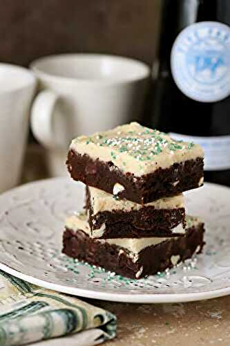 Chocolate Stout Brownies with Irish Cream Frosting