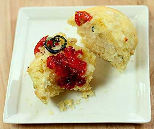 Corn Muffins with Poblano Peppers & Queso Fresco Cheese for #baketogether