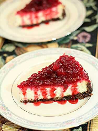 Cranberry Cheesecake with Gingersnap Crust