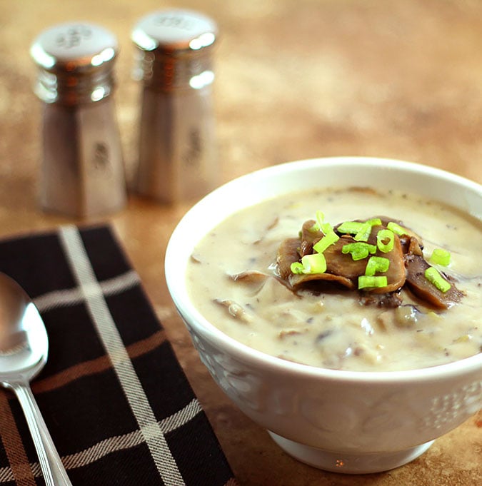 Cream of Mushroom Soup with White Wine and Leeks