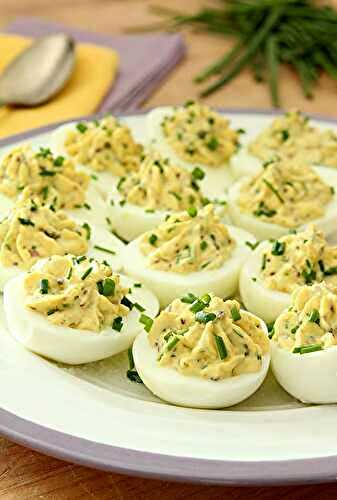 Deviled Eggs with Lemon Zest, Capers and Chives