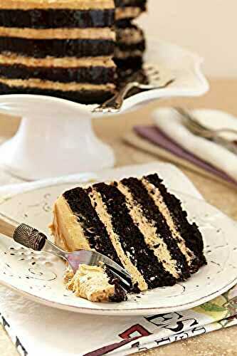 Espresso Chocolate Cake with Peanut Butter Frosting