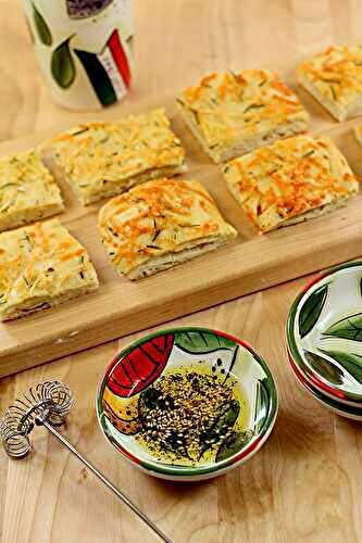 Italian Focaccia Bread with Olive Oil, Rosemary and Garlic