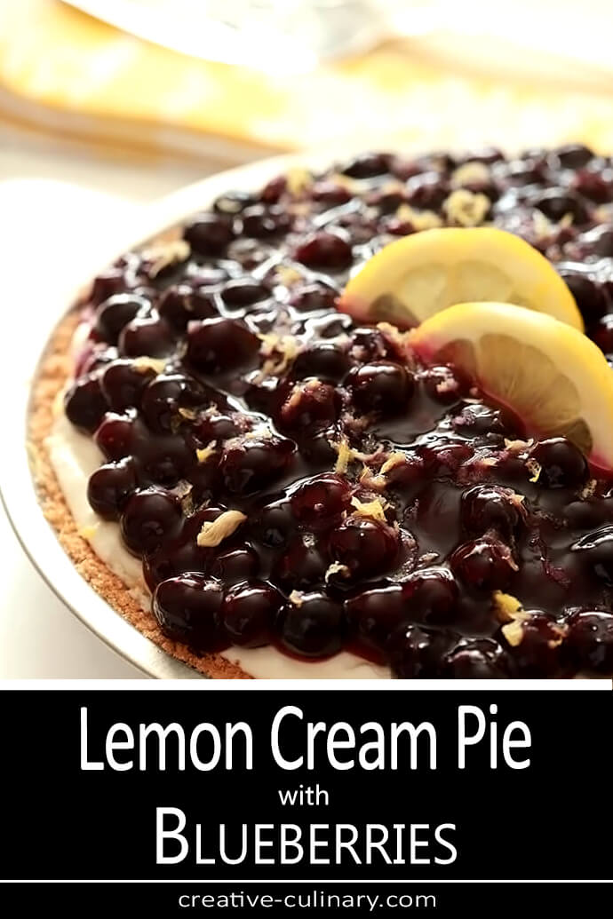 Lemon Cream Pie with Blueberries