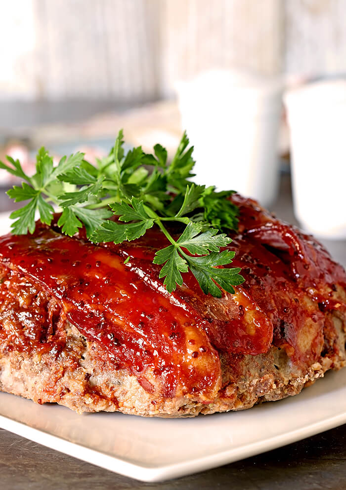 Meatloaf with Bacon and a Sweet Chili Glaze