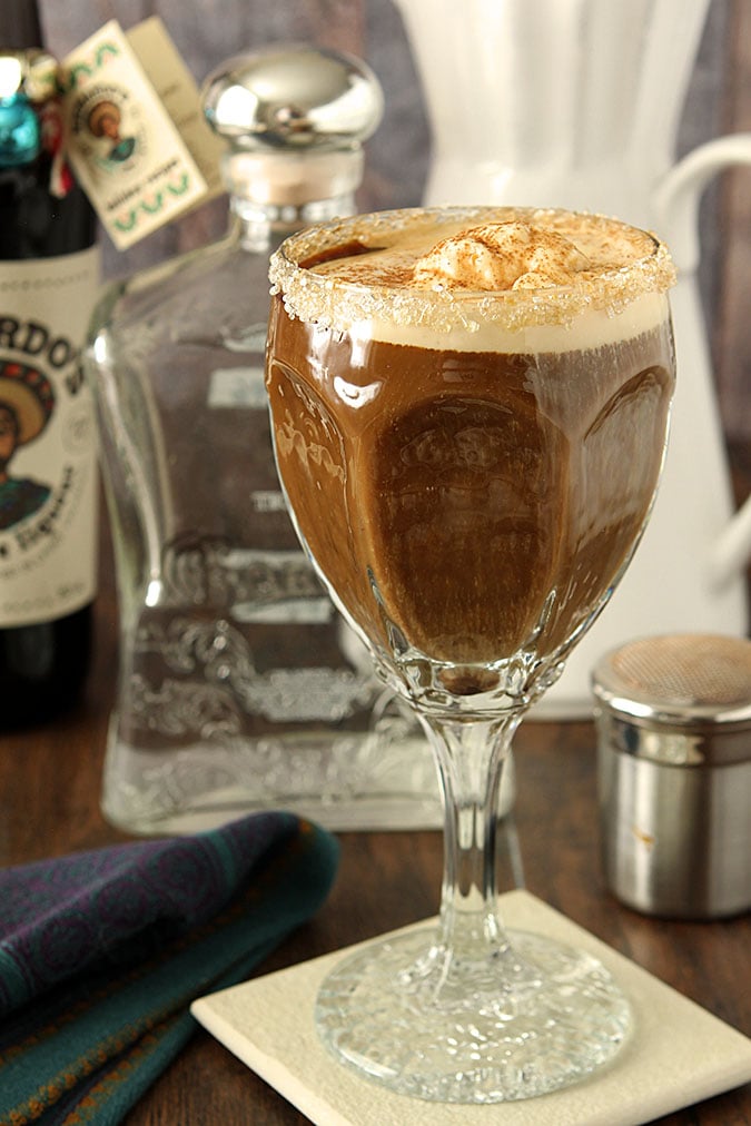 Mexican Coffee with Tequila and Vanilla Ice Cream