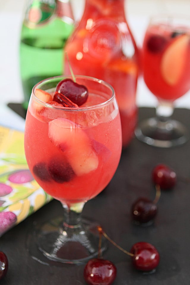 Peach and Bing Cherry Sangria