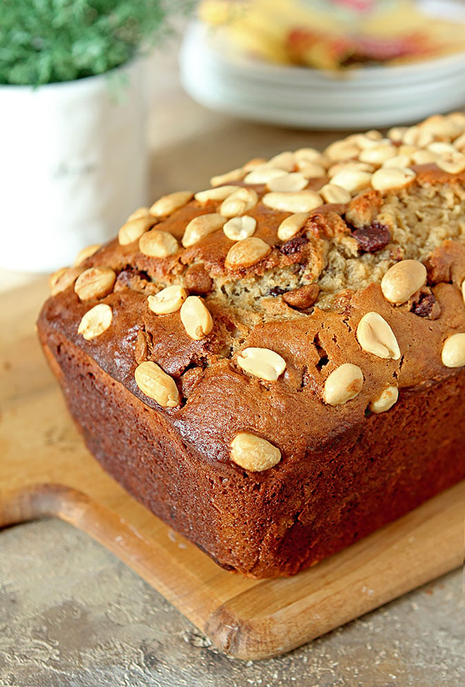 Peanut Butter & Banana Bread with Milk Chocolate Chips