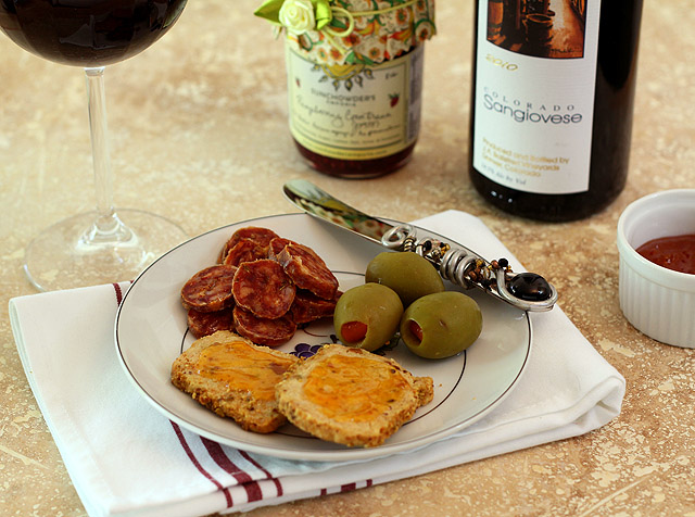 Pistachio & Cambozola Cheese Sables with Denver Sausage & Wine for #Baketogether and #HappyHourFriday