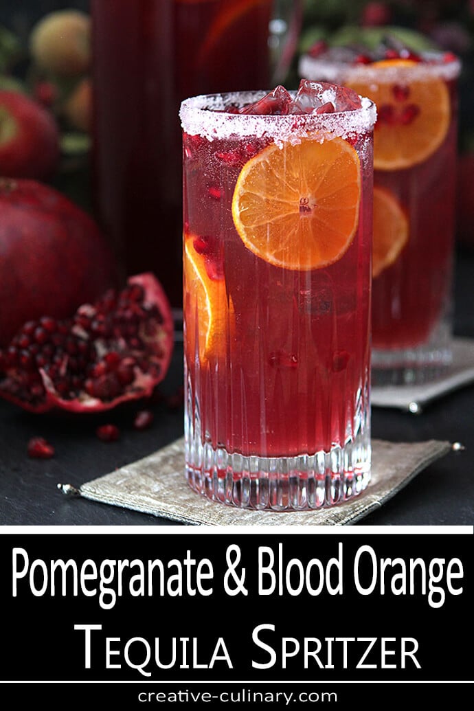 Pomegranate and Blood Orange Tequila Spritzer