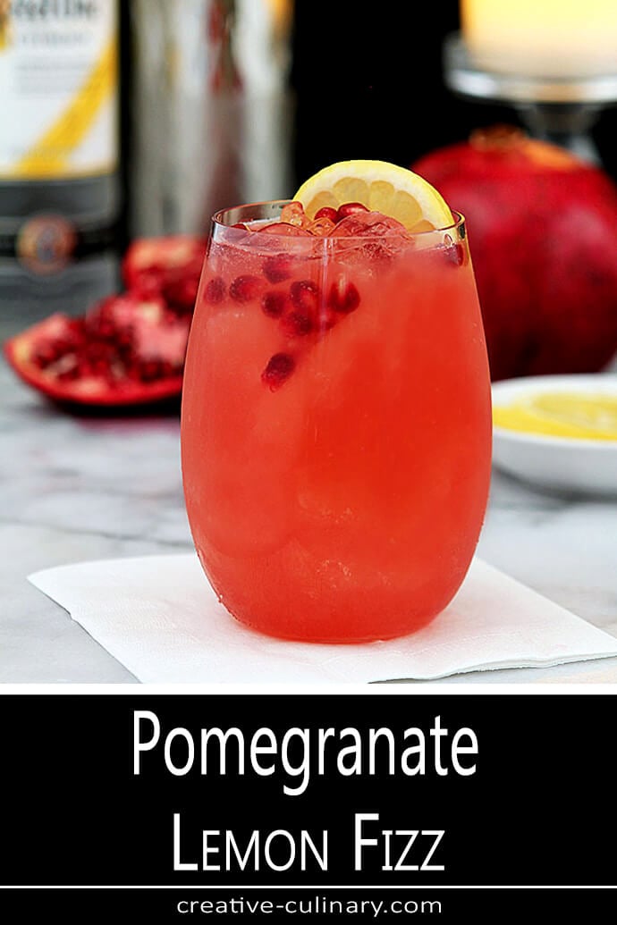 Pomegranate Lemon Fizz Cocktail