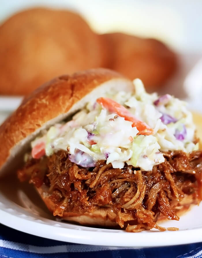 Pulled Pork Sandwiches with Apricot Bourbon Barbecue Sauc