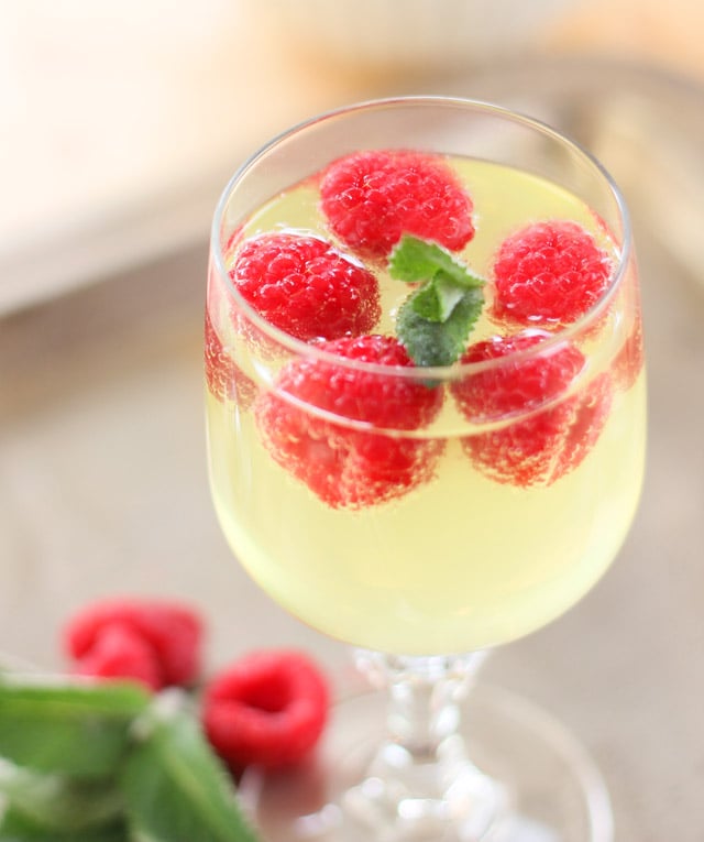 Raspberry, Limoncello and Prosecco Cooler