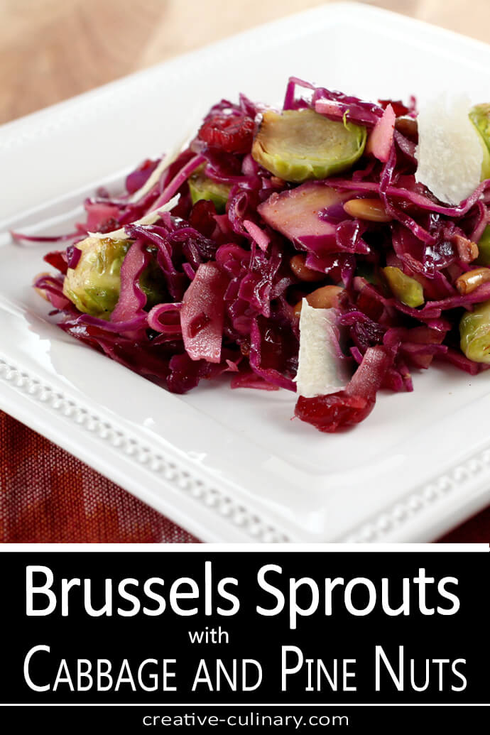 Roasted Brussels Sprouts with Cabbage and Pine Nuts