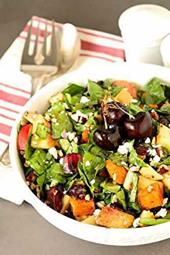 Roasted Sweet Potato and Spinach Chopped Salad