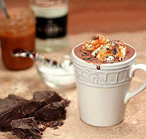 Salted Caramel Hot Chocolate with Tequila