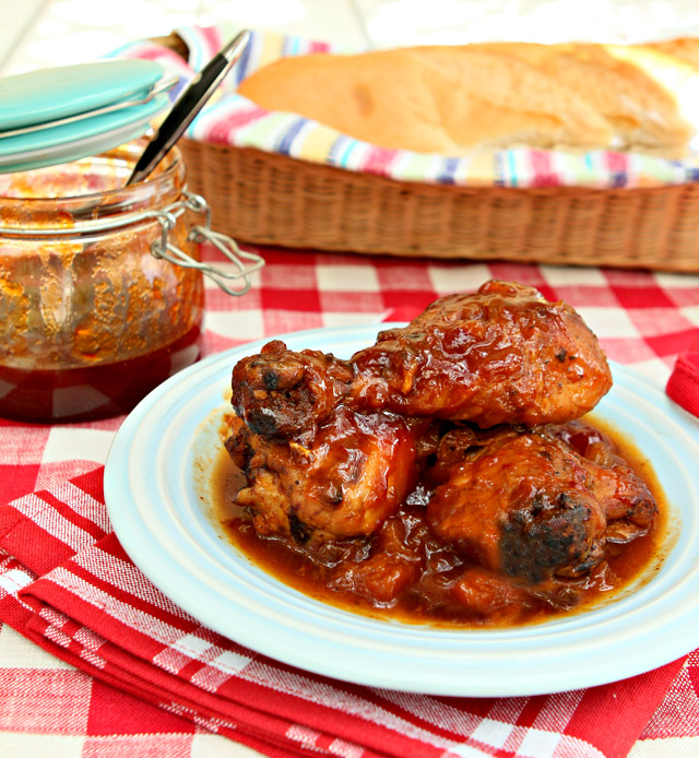 Smoked Chicken with Chipotle Peach Barbecue Sauce