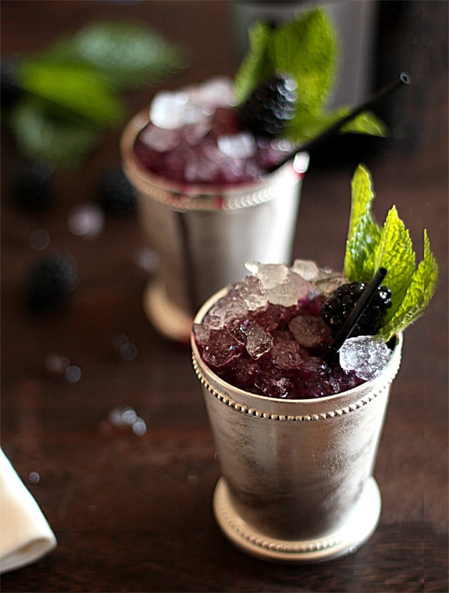 Sparkling Blackberry Mint Julep Cocktail