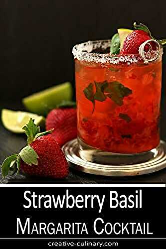 Strawberry and Basil Margarita Cocktail