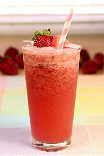 Strawberry and Watermelon Smoothie with Basil