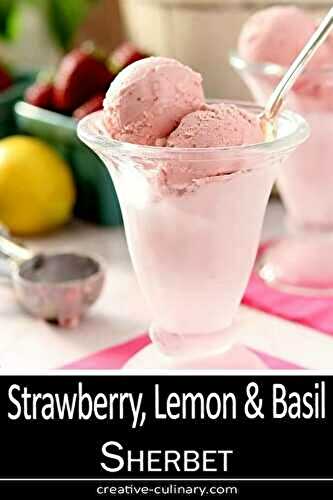 Strawberry, Lemon and Basil Sherbet