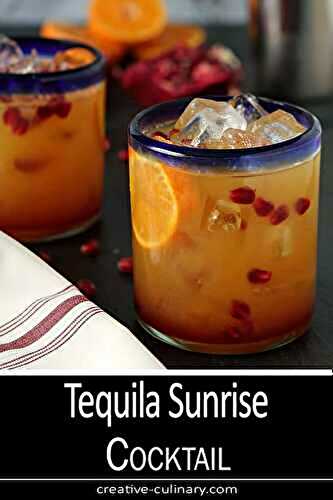 Tequila Sunrise with Homemade Grenadine Syrup