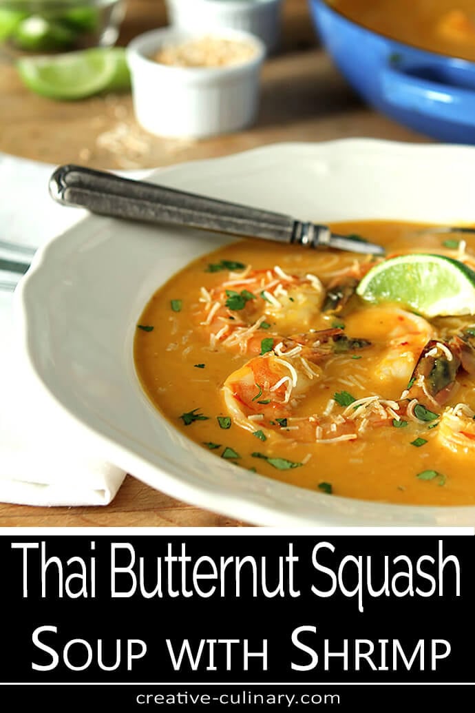 Thai Butternut Squash Soup with Shrimp