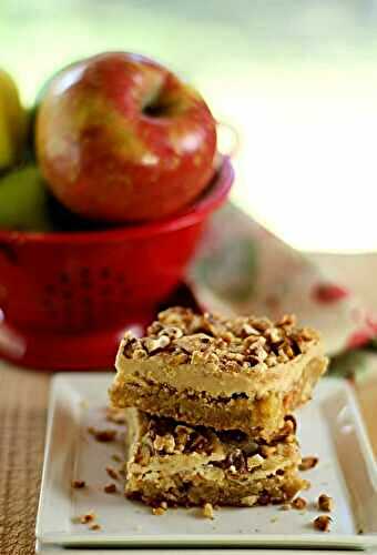 Toffee Apple Bars with Caramel Frosting