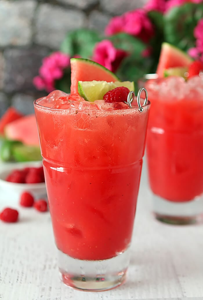 Watermelon Raspberry Cooler Cocktail