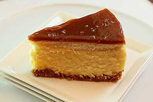 White Chocolate Mascarpone Cheesecake with Salted Caramel and Chocolate Topping