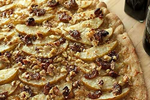 White Pizza with Walnuts, Pears and Balsamic Glazed Figs