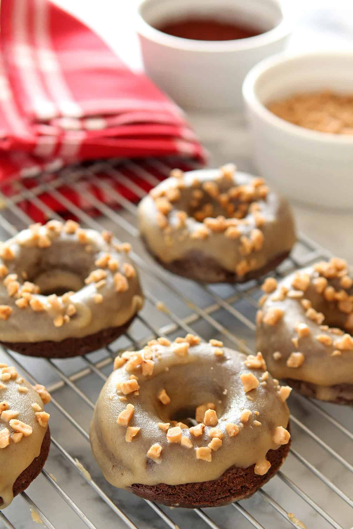 Heath Bar Cake Doughnuts
