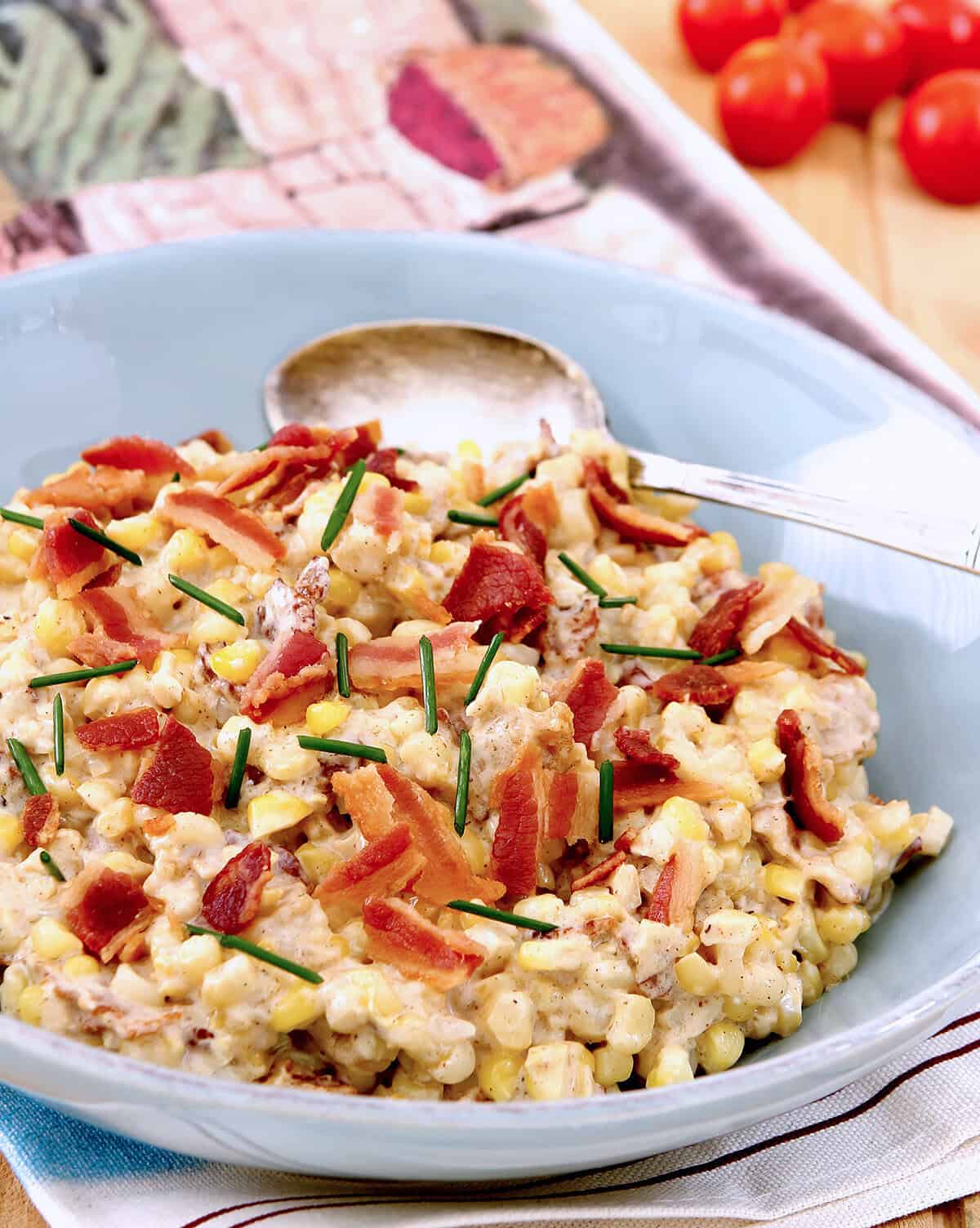 Creamed Corn with Cream Cheese and Bacon