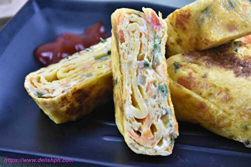 Egg Omelette Roll with Cheese - Delish PH