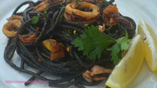 How to Cook Squid Ink Spaghetti - Delish PH