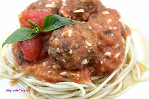 Meatballs Spaghetti in Homemade Tomato Sauce - Delish PH