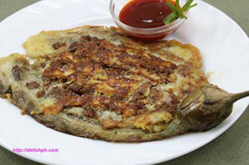 Tortang Talong with Beef Giniling (Eggplant Omelette with Ground Beef) - Delish PH