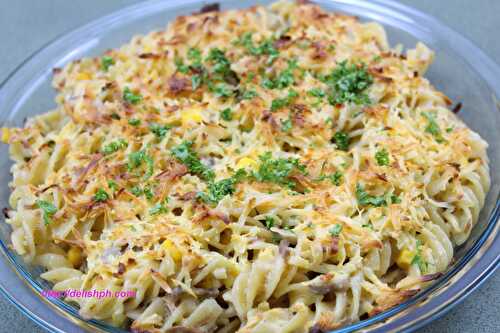 Tuna and Mushrooms Fusilli Bake - Delish PH