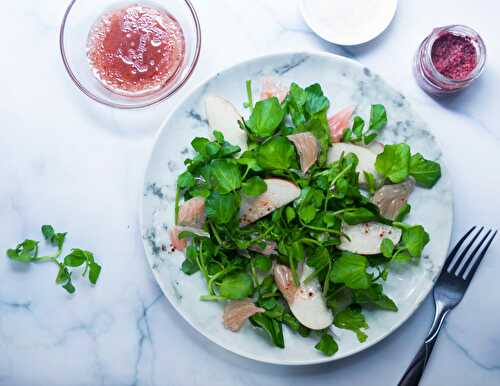 Apple & Watercress Salad with Fruity Vinaigrette - Dreamy Table
