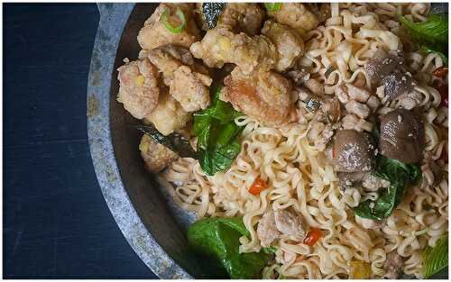 Bakmi Mewah with Salted Egg Yolk Fried Chicken - Dreamy Table